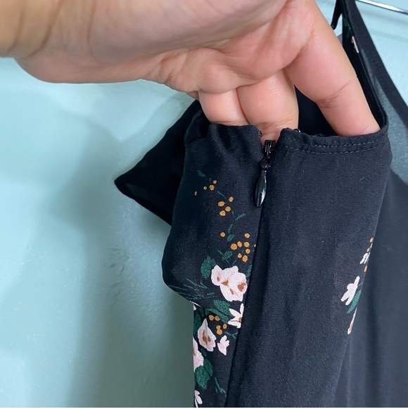 ALC Zaydena Ruffle Tiered Floral Silk Black Maxi Sleeveless Dress‎ Sz 8 - Picture 9 of 9